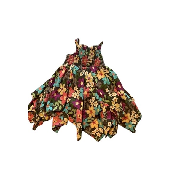 Gymboree Floral Dress Toddler Girls 4T Spaghetti Straps Handkerchief Smocked - Picture 2 of 5